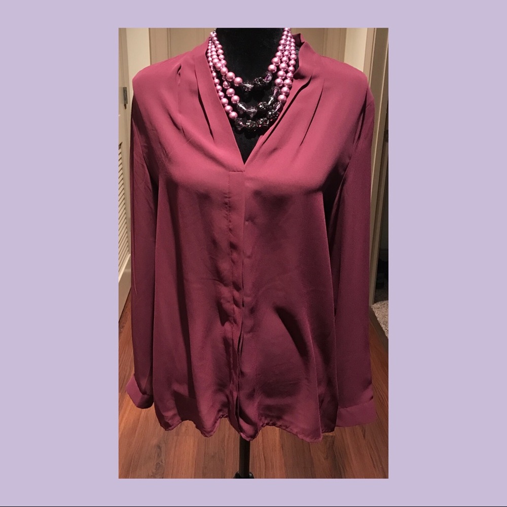 Violet Claire Cranberry Blouse